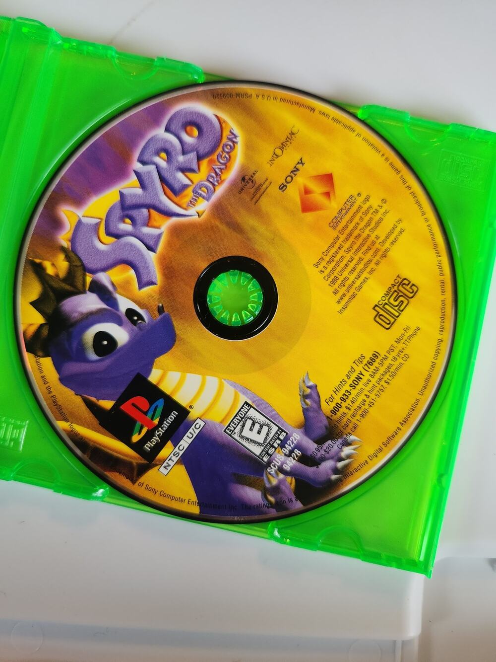 Spyro the Dragon PS1 PlayStation Video Game Sony Platformer Disc Only Tested